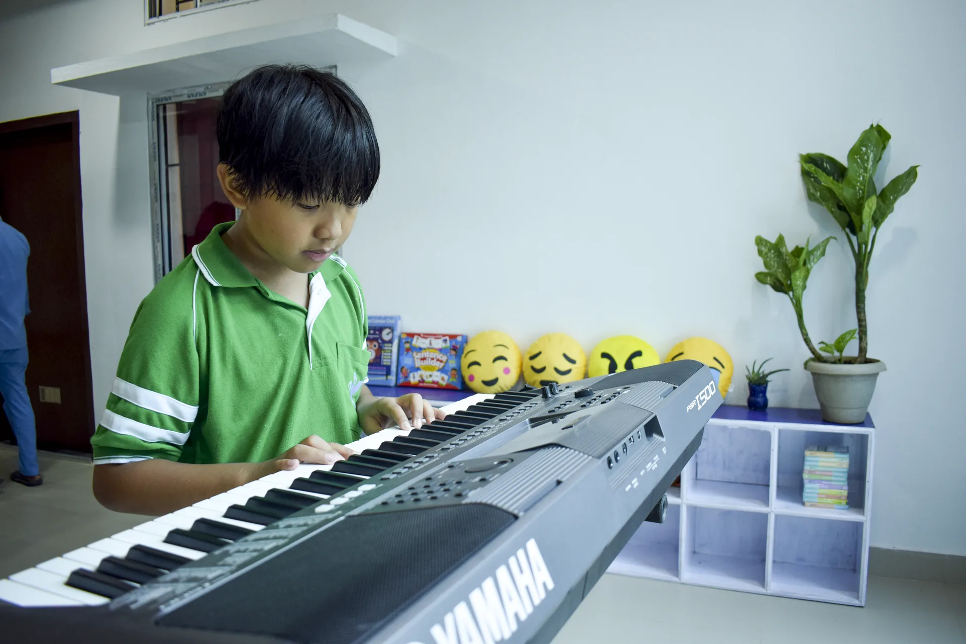 Guitar and keyboard in the music room at Axel Public School