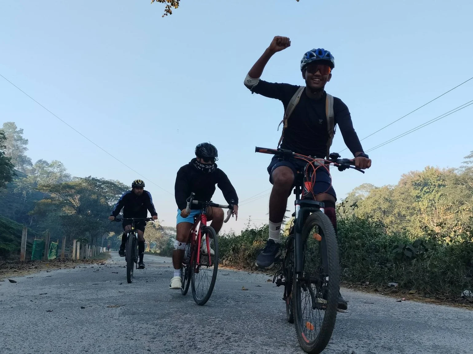 Students on a cycling trip