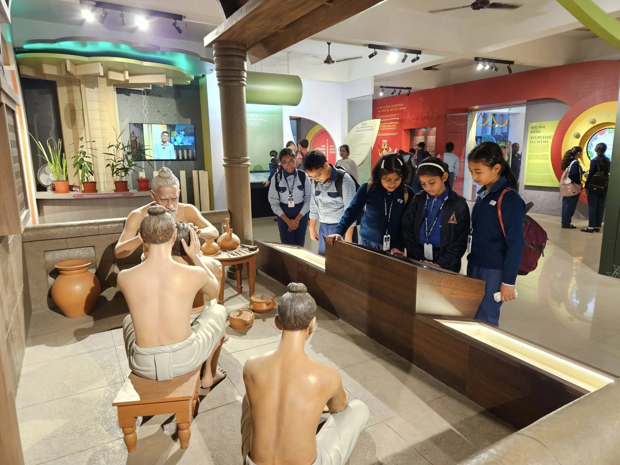 Students visiting science museum