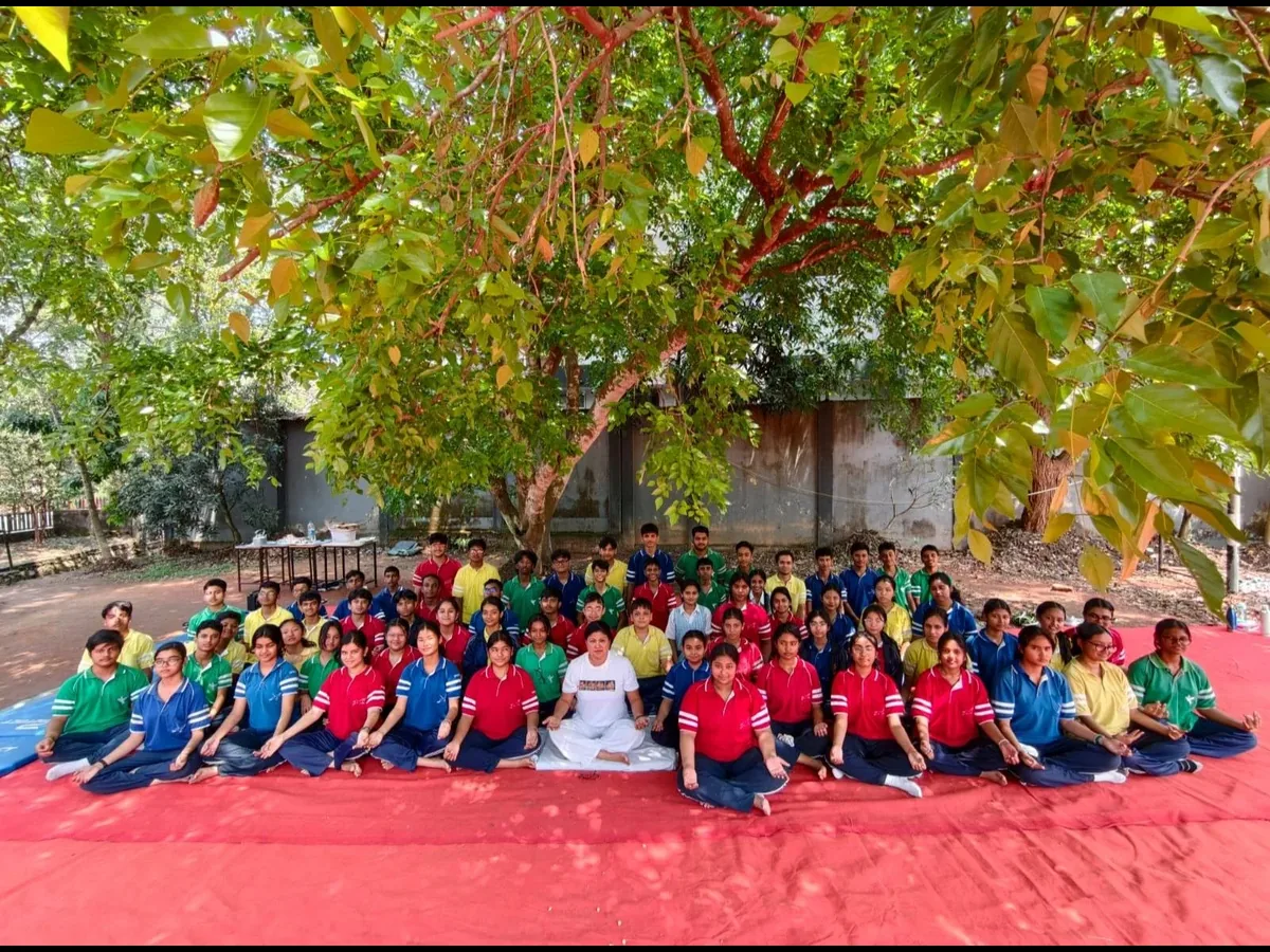 Yoga in the forest at Axel Public School